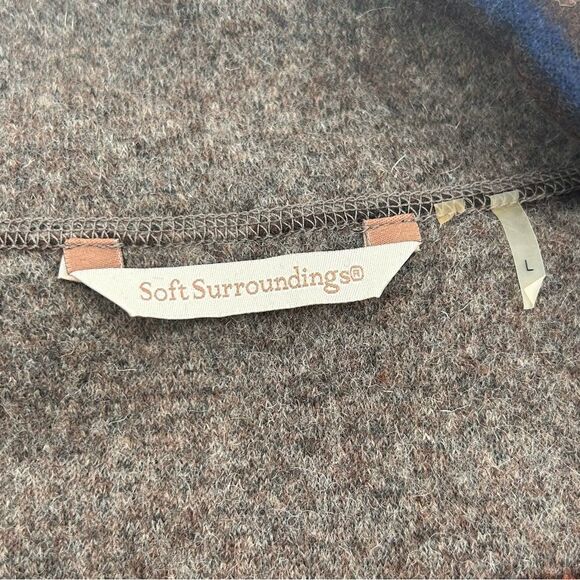 Soft Surroundings multi-color stripe Wool Blend Open-Front Jacket, Size large - Picture 5 of 5